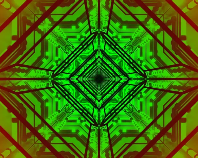 Grøn Rød Neon Tunnel Pauseskærm 5:4 industriel 60fps VJ Loop