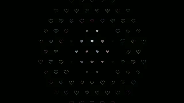 Heart patterns on a dark background create a unique design