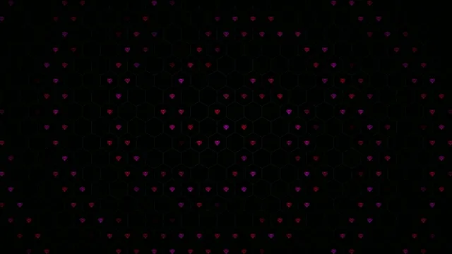 Hearts form a pattern on a dark background in digital design