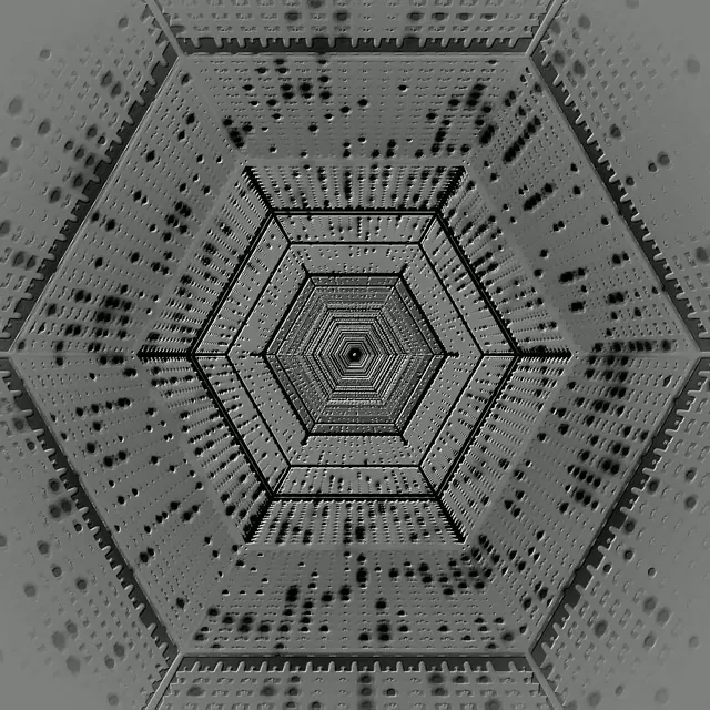 Hexagon Neon Tunnel Grey Screensaver 1:1 Square 60fps Vj Loop