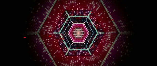 霓虹隧道六角漩渦 VJ Loop 2.39:1 電影寬銀幕 60fps 螢幕保護程式