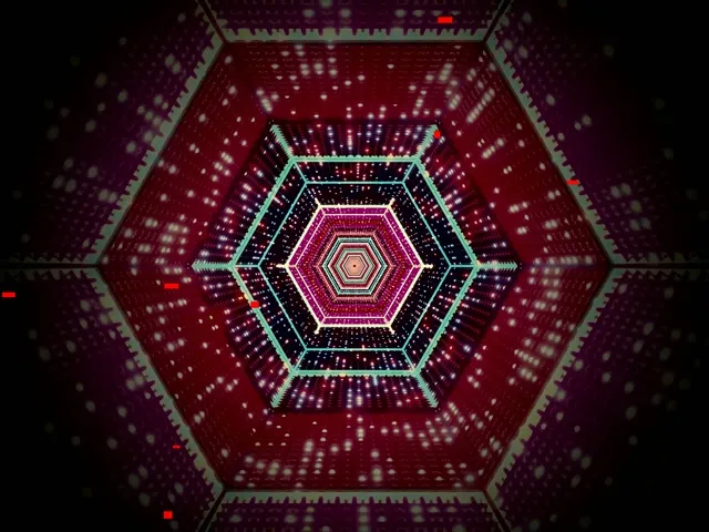 VJ Loop 霓虹隧道六角漩渦紫紅 4:3 經典 60fps 螢幕保護程式