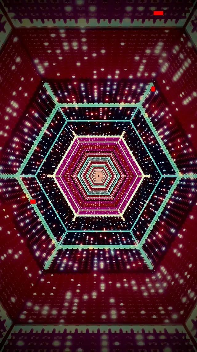 VJ loop Tunel Neon Vorbull Heksagonal Vjollcë i Kuq 9:16 reels 60fps ruajtës ekrani