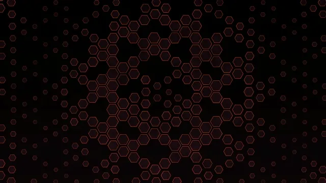 Hexagon pattern on a dark background with red outlines in design