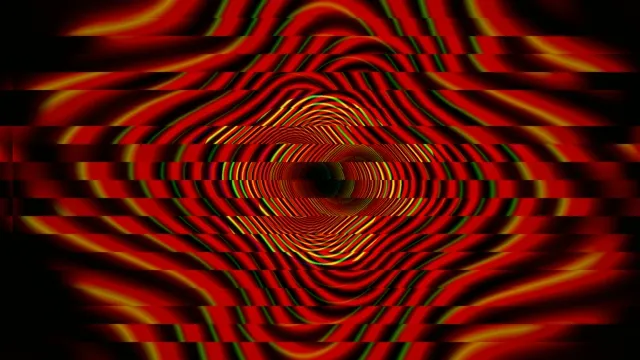 Hypnotic 4K neon tunnel loop with red and green stripes