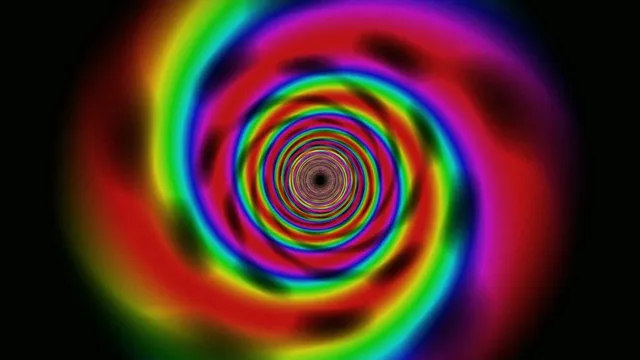 Hypnotic 4K rainbow spiral tunnel motion background loop