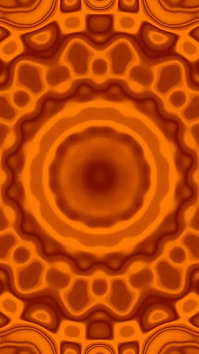 Neónový tunel oranžová vlnitá mandala VJ Loop 9:16 Reels 60fps šetrič obrazovky