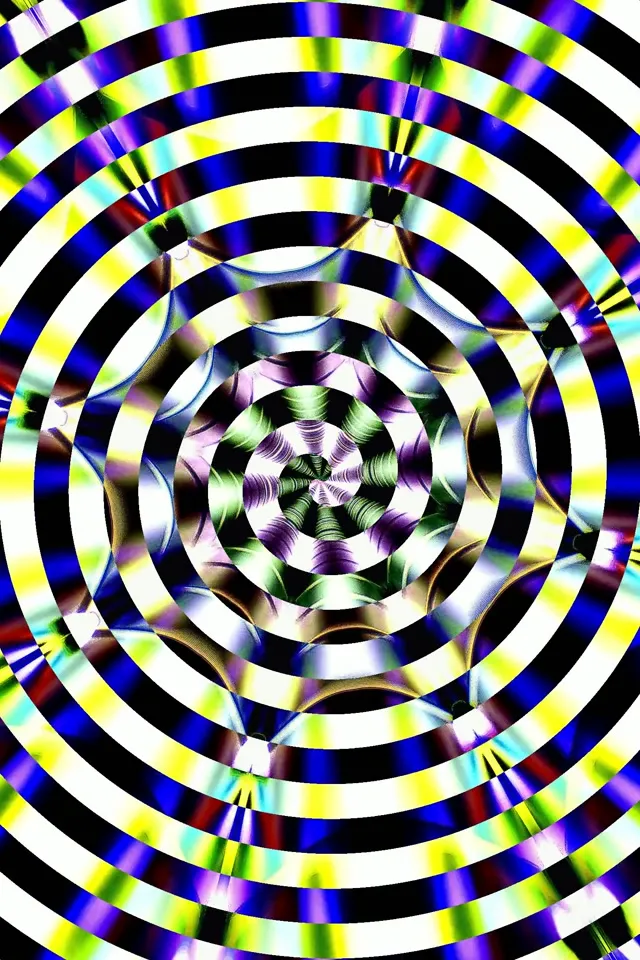 Hypnotic Black & White Circles 60fps Portrait Screensaver VJ