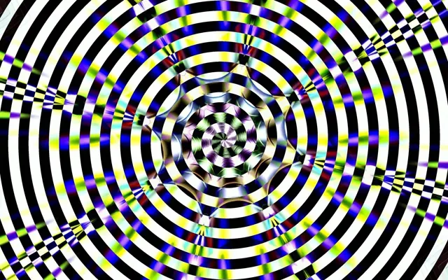 Hypnotic B&W Circles 60fps Widescreen Screensaver VJ Loop