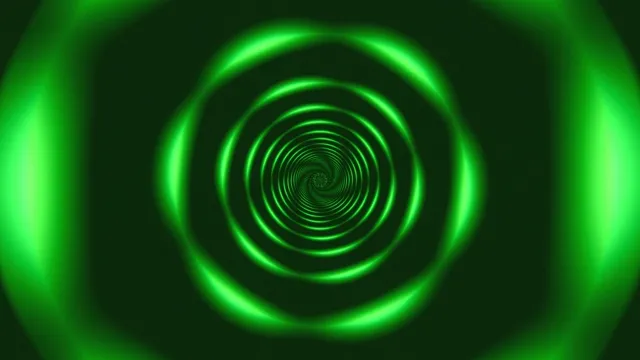 Hypnotic green neon spiral tunnel 4K UHD motion background loop