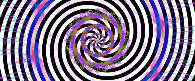 Neon Tunneli Hypnoottinen Musta Valkoinen Spiraali Näytönsäästäjä 2.39:1 Cinemascope 60fps VJLoops