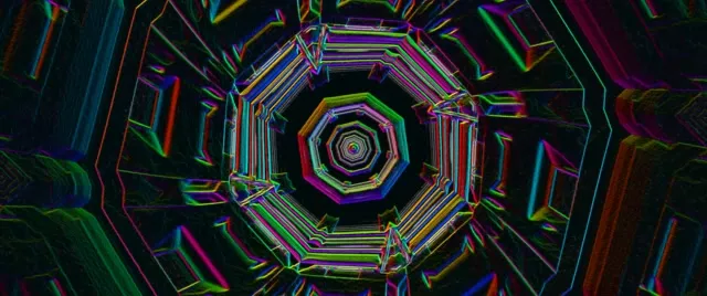 Twnnel Neon Octagon Hypnotig VJLoops 2.39:1 60fps Sgrinlun