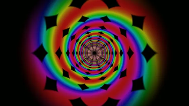 Hypnotic rainbow spiral tunnel 4K UHD motion background loop