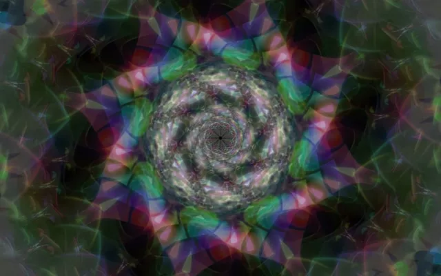 Terowongan Neon Kaleidoskop Spiral Hipnotis 16:10 MacBook 60fps VJLoops Screensaver