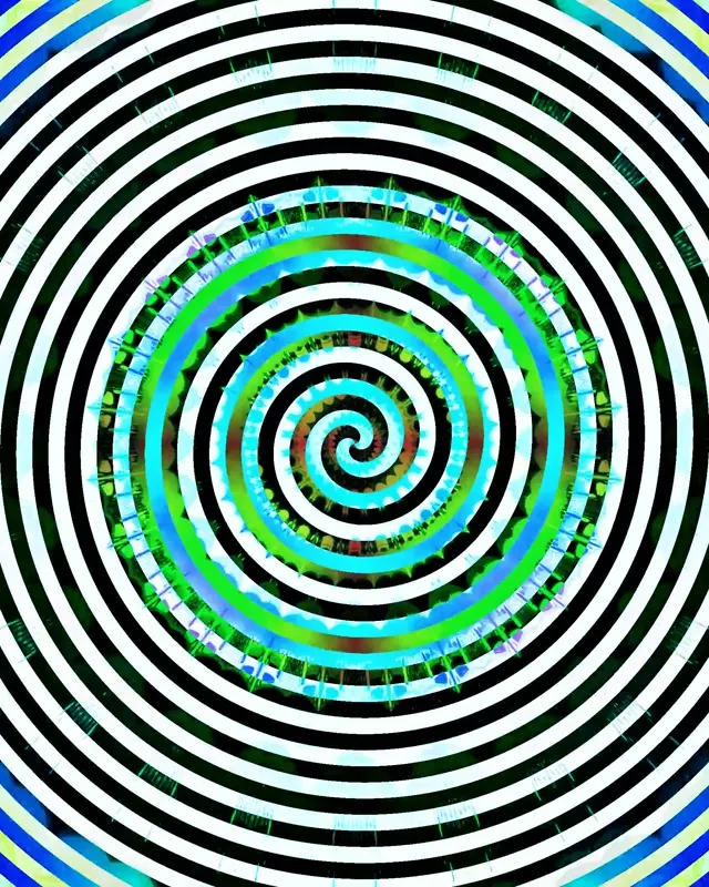 Neon Tunnel Hypnotisk Sort Hvid Spiral VJ Loop 4:5 Instagram 60fps Pauseskærm