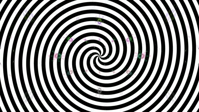 Hypnotic Spiral Vortex - Black White Purple Green 4K UHD 60FPS