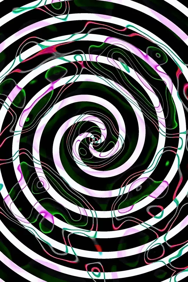 Tunnel ya Neon Spiral Vortex VJLoops 2:3 Picha Portrait 60fps Hifadhi ya Skrini