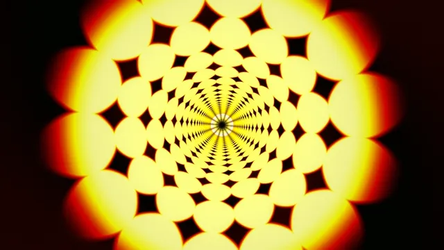 Hypnotic Yellow Spiral Kaleidoscope 4K Motion