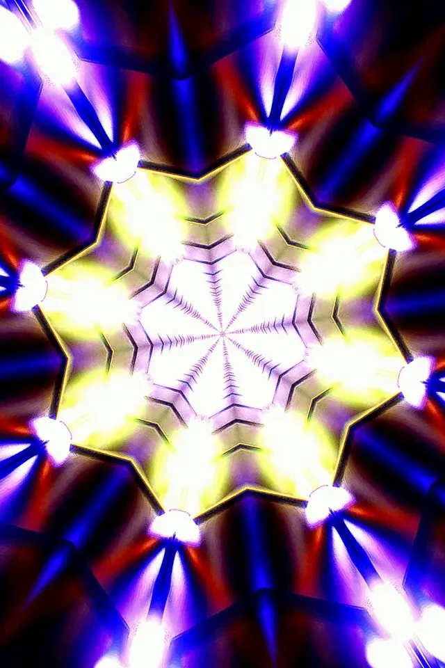 Kaleidoscope Light Burst | 2:3 60fps VJ Loop Screensaver