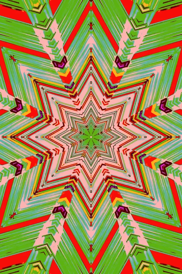 Neon Tunnel Ster Kaleidoskoop 2:3 Foto Portret 60fps Screensaver VJLoops