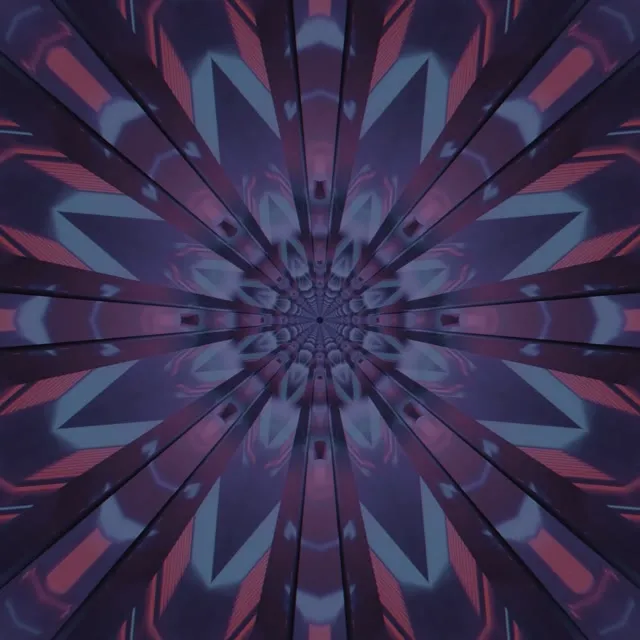 Neon Tunnel Lilla Kaleidoskop Udbrud VJ Loop 1:1 Kvadrat 60fps Pauseskærm