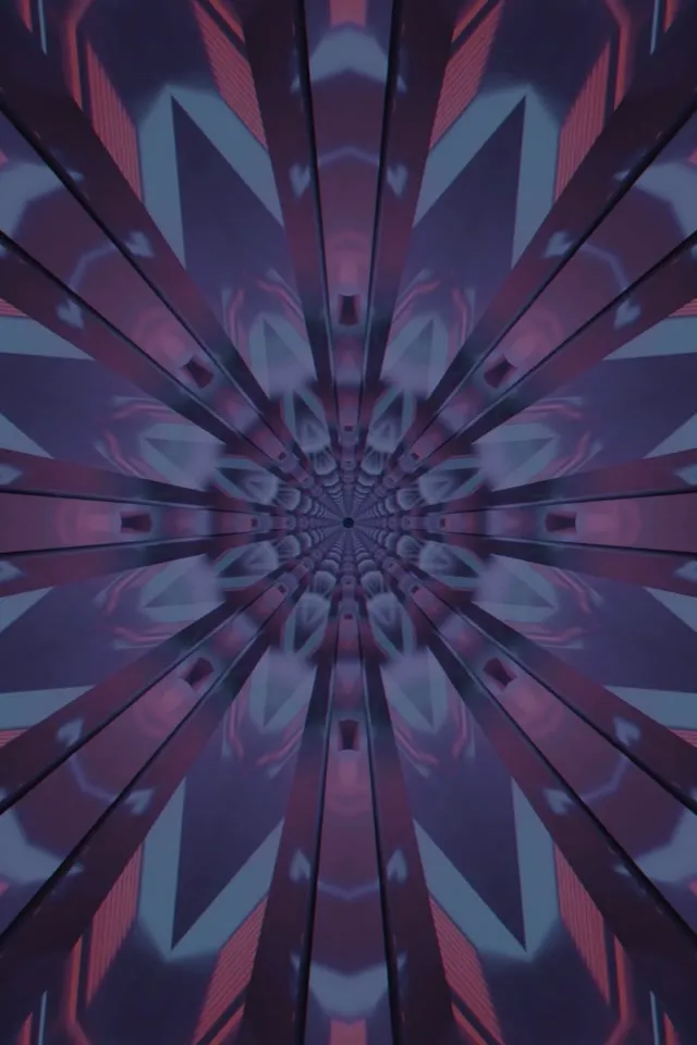 Neon Tonnel Kaleidoskoop Bars 2:3 Foto Portret 60fps Skermbewaarder VJ Loop