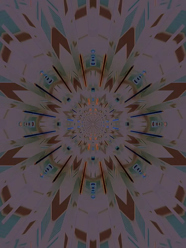Kaleidoscope Neon Tunnel VJ Loop 3:4 iPad Portrait 60fps Screensaver