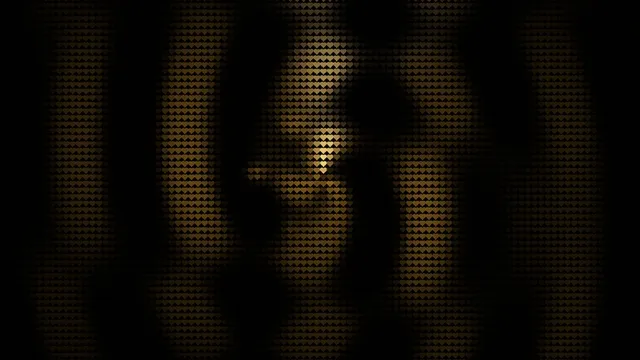 Light patterns create shapes on a dark background in a unique design