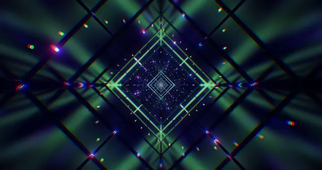 Lime Green Neon Tunnel | Digital Geometric VJ Loop Screensaver 4K 60fps