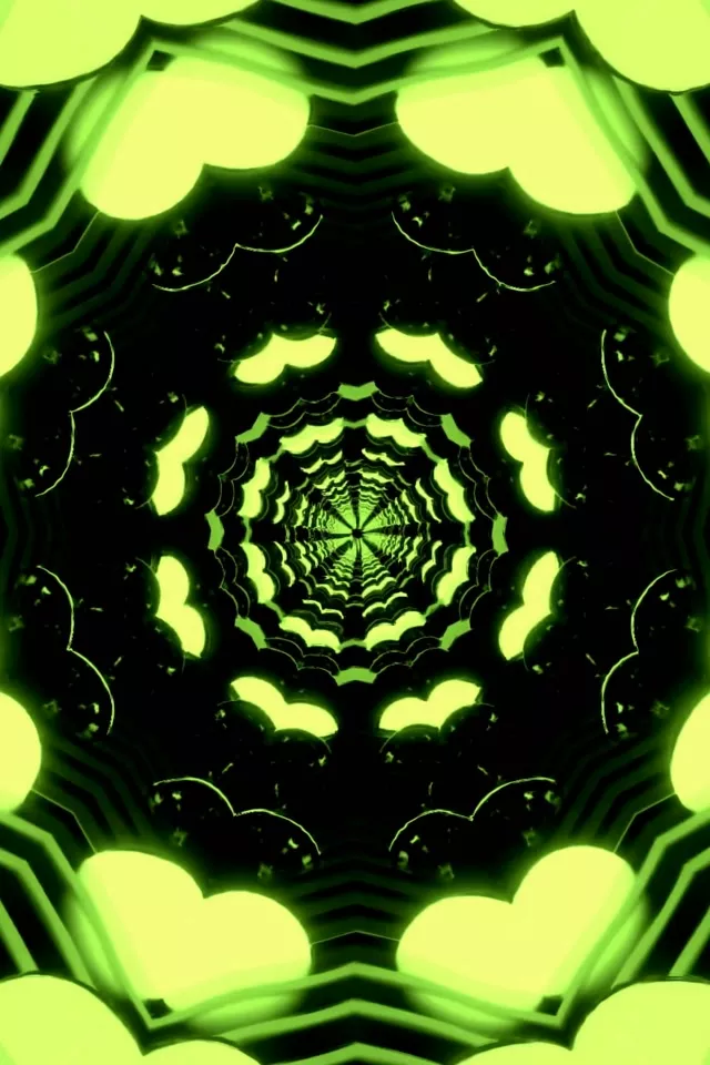 Espiral Vórtice Túnel de Neón Verde Lima 9:16 Protector de Pantalla 60fps VJLoops
