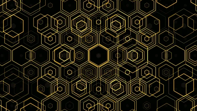 Luxury gold hexagon pattern 4K motion background for video production