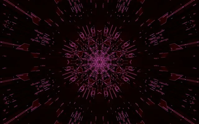 Vj loop Tunel Neon Shpërthim Kaleidoskopi Rozë 60fps 16:10 macbook Screensaver