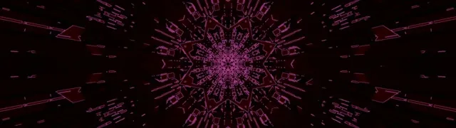 Neon Tünel Pembe Fraktal Kaleydoskop Patlaması 32:9 Ultra Geniş 60fps Ekran Koruyucu VJ Loop