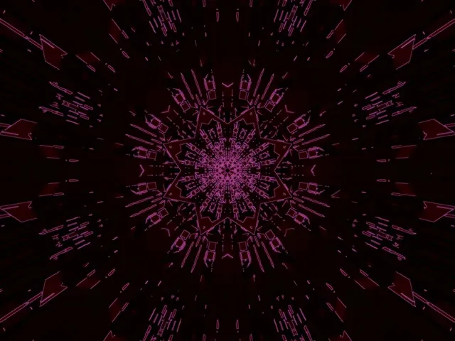 Terowong Neon Mandala Fraktal Merah Jambu 4:3 Classic 60fps Screensaver Vj Loop
