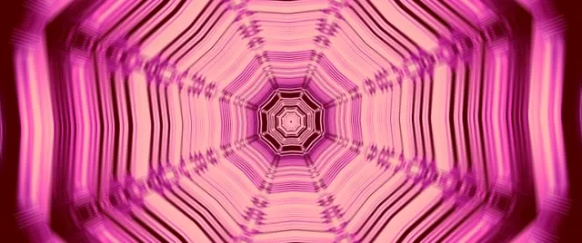 Tunel Neon Oktagon Rozë Vortex Screensaver 2.39:1 Cinemascope 60fps Vj Loop
