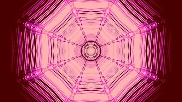 Magenta Octagon Tunnel Screensaver 4K UHD 60fps Live Wallpaper