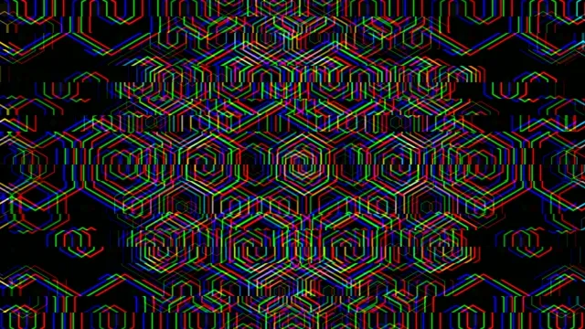 Neon 3D hexagon tunnel 4K UHD seamless motion background loop