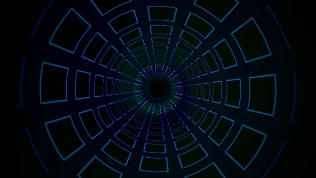 Neon Blue Geometric Tunnel Motion Graphics