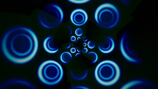 Neon Blue Glowing Circles Abstract 4K Motion