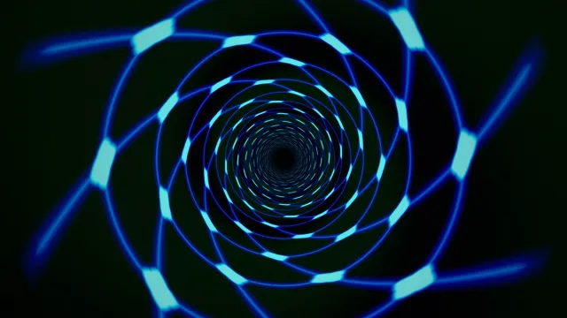 Neon Blue Spiral Tunnel - 4K Abstract Motion