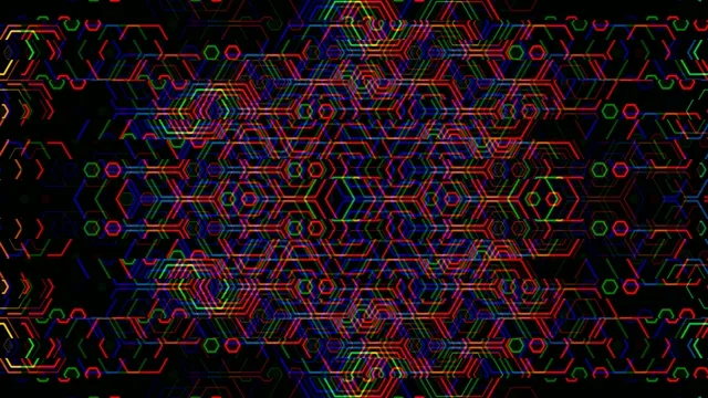 Neon circuit board pattern 4K UHD widescreen motion background loop