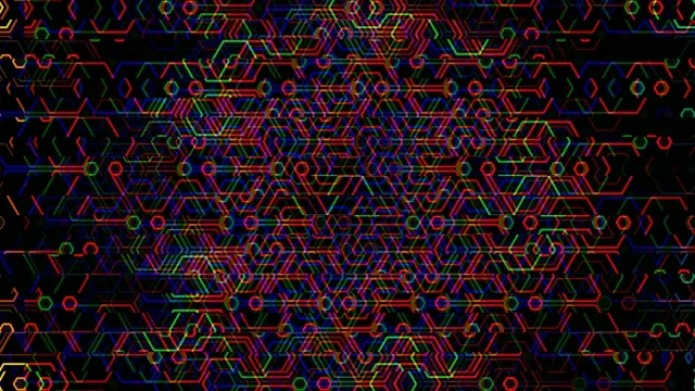 Neon Circuit Board Tech Network Animation 4K