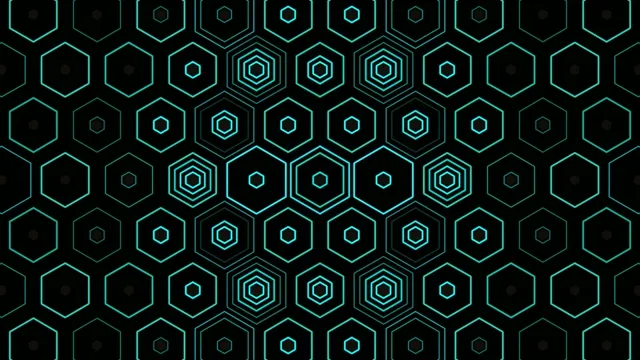 Neon Cyan Hexagon Grid Pattern Animation