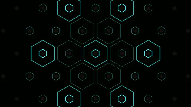 Neon Cyan Hexagon Network Animation