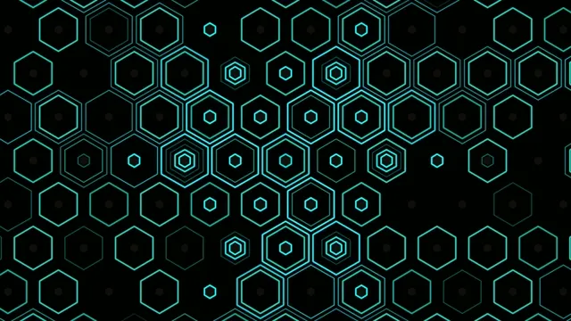 Neon Cyan Hexagons Abstract Tech Background