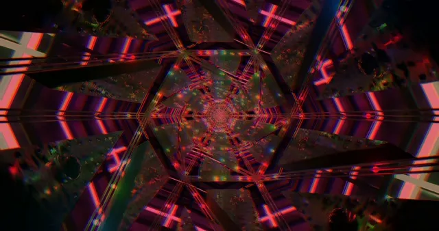 Neon Cyberpunk Mandala | 4K VJ Loop | Colorful Light Show 60fps