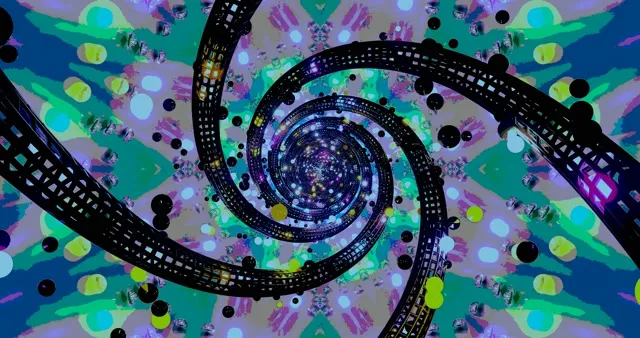 Neon Cyberspace VJ Loop | 4K 60fps Screensaver | Colorful Particles