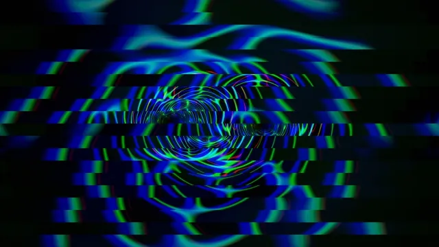 Neon Digital Tunnel - Glitch Art Animation