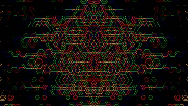 Neon geometric circuit motion background 4K ultra HD widescreen