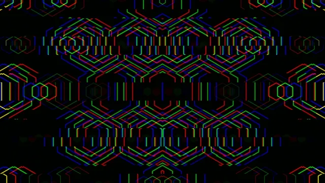 Neon Geometric Data Network Animation 4K